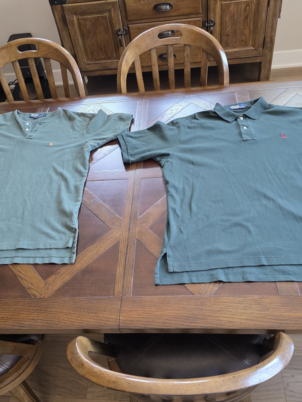 Polo Ralph Lauren Men’s XL Green Polo & Collarless Henley Shirt Bundle